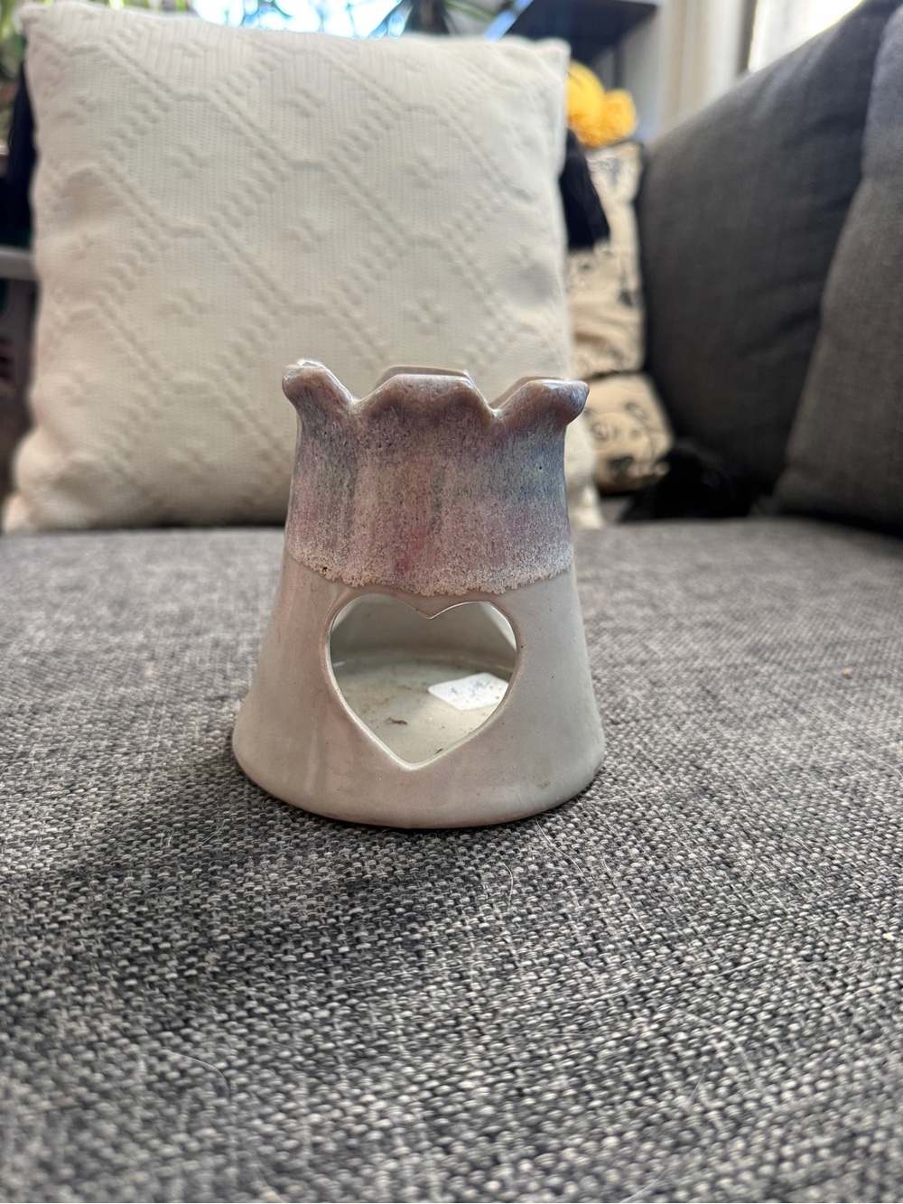 Ceramic Heart Cutout Teal-Pink Oil Warmer